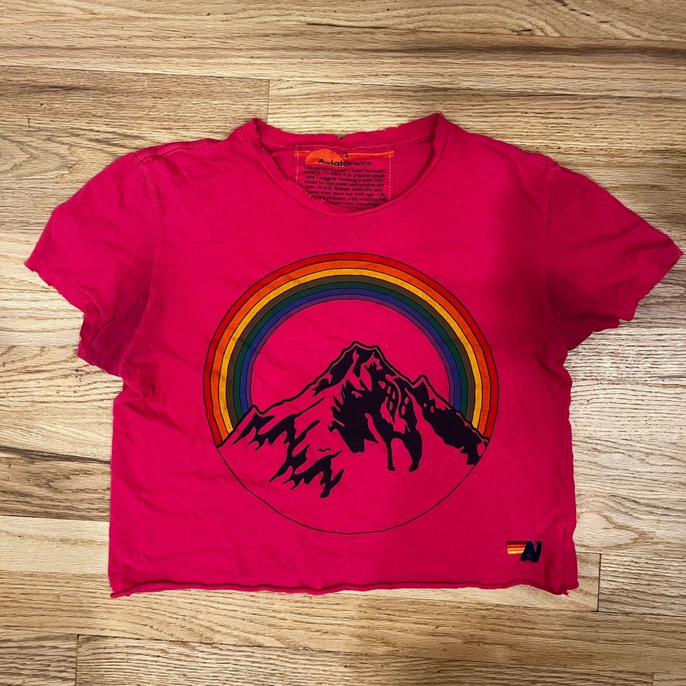 aviator nation pink boyfriend T